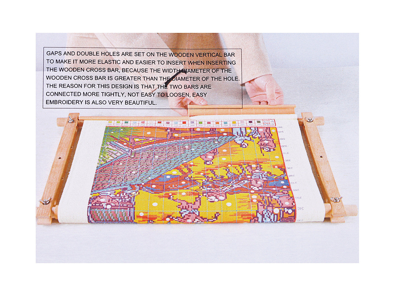 Cadre de broderie ajustable, 30,5 x 54,5 cm