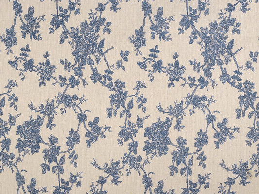 Toile en coton Fleurs imitation lin, épaisse