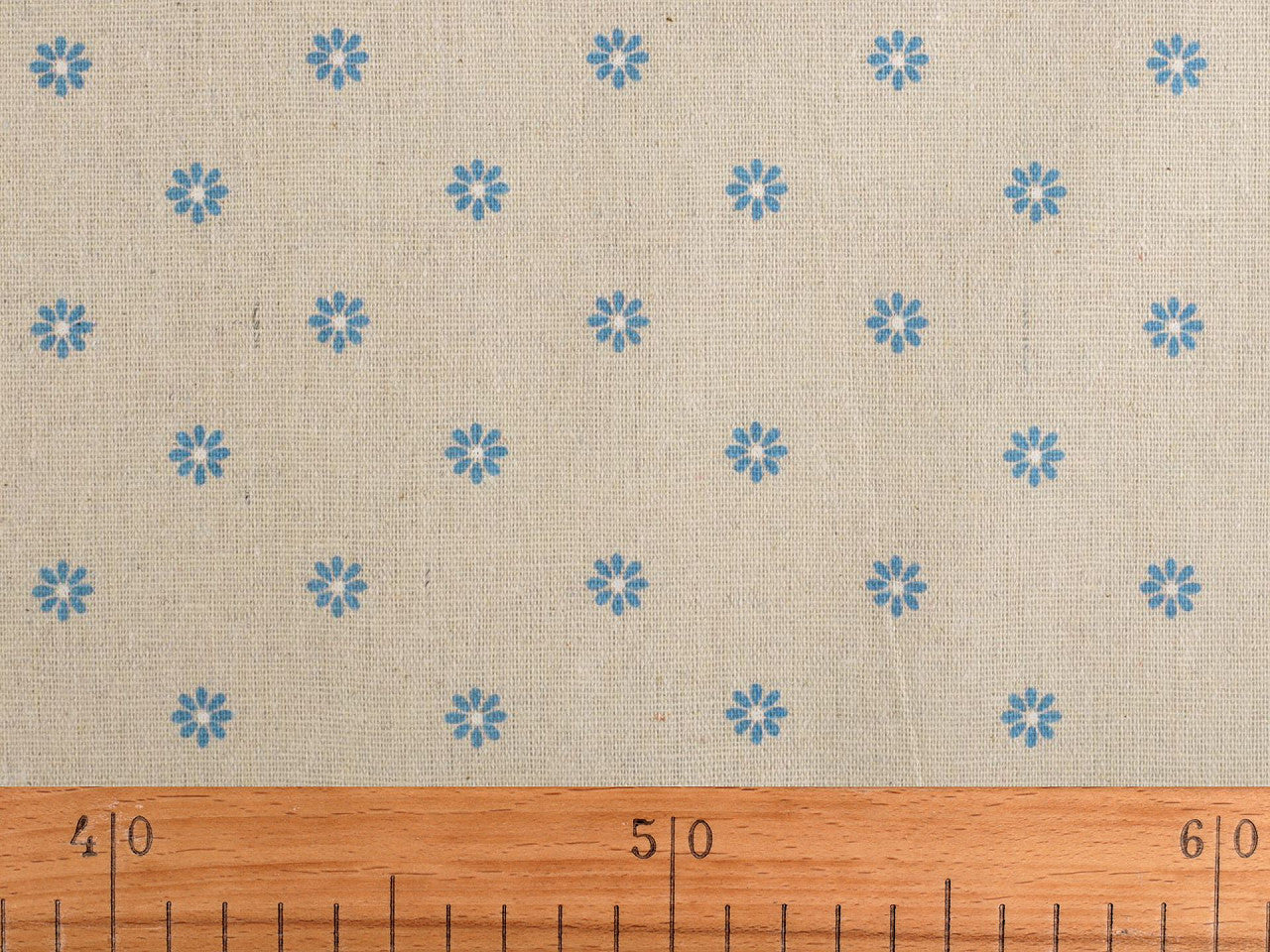 Toile en coton Fleurs imitation lin, épaisse