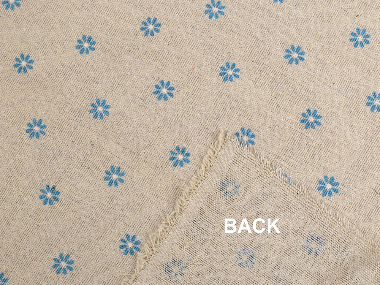 Toile en coton Fleurs imitation lin, épaisse