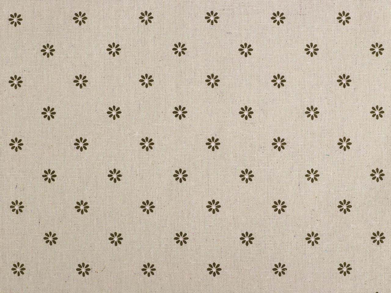 Toile en coton Fleurs imitation lin, épaisse