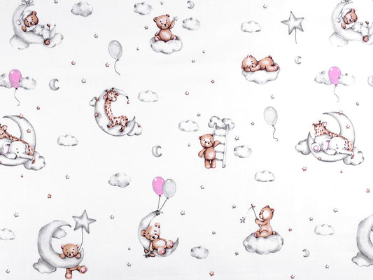 Popeline coton oekotex Ours en peluche