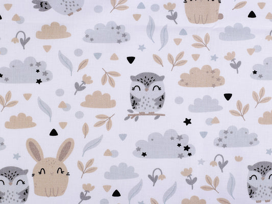 Tissu/Toile en coton, Animaux de la forêt
