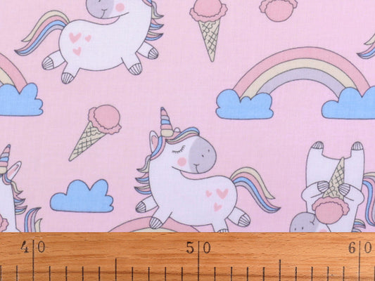 Cretonne en coton oekotex Licornes