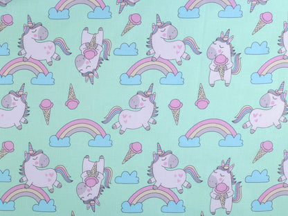 Cretonne en coton oekotex Licornes