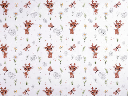 Popeline coton oekotex Cerfs