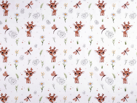 Popeline coton oekotex Cerfs