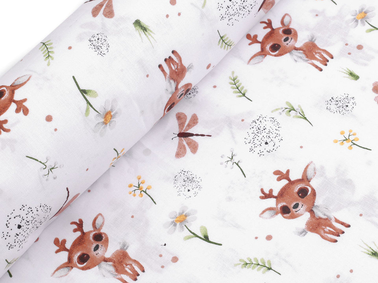 Popeline coton oekotex Cerfs
