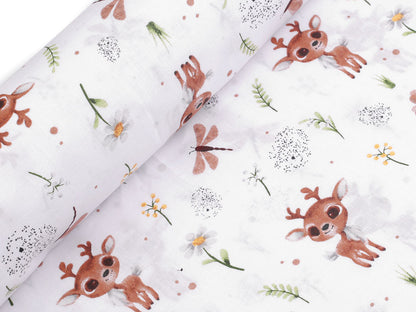 Popeline coton oekotex Cerfs