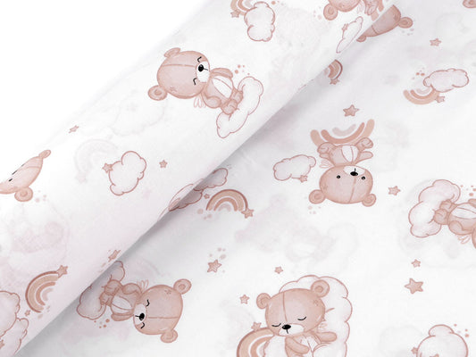 Popeline coton Ours en peluche