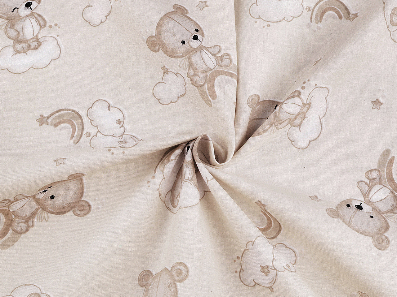 Popeline coton Ours en peluche