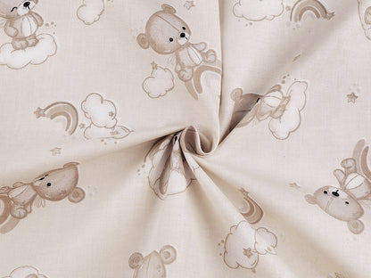 Popeline coton Ours en peluche