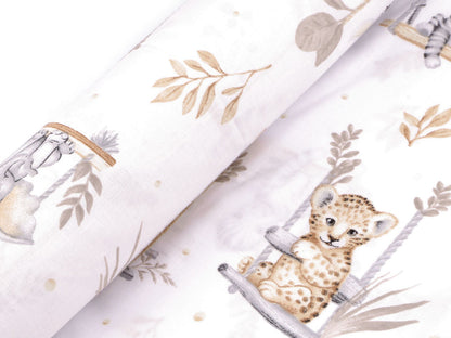 Popeline coton oekotex Animaux de safari