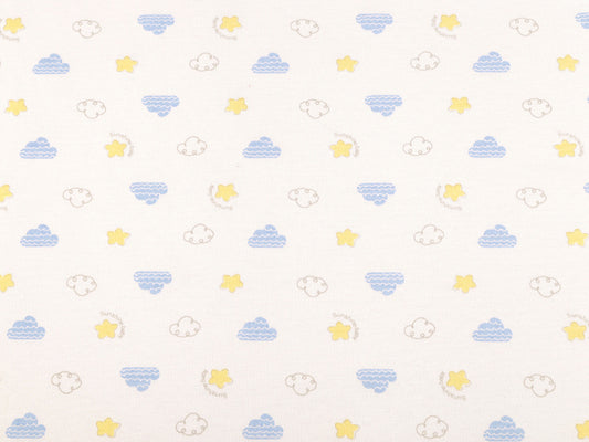 Tricot de coton, Nuages, largeur 200 cm