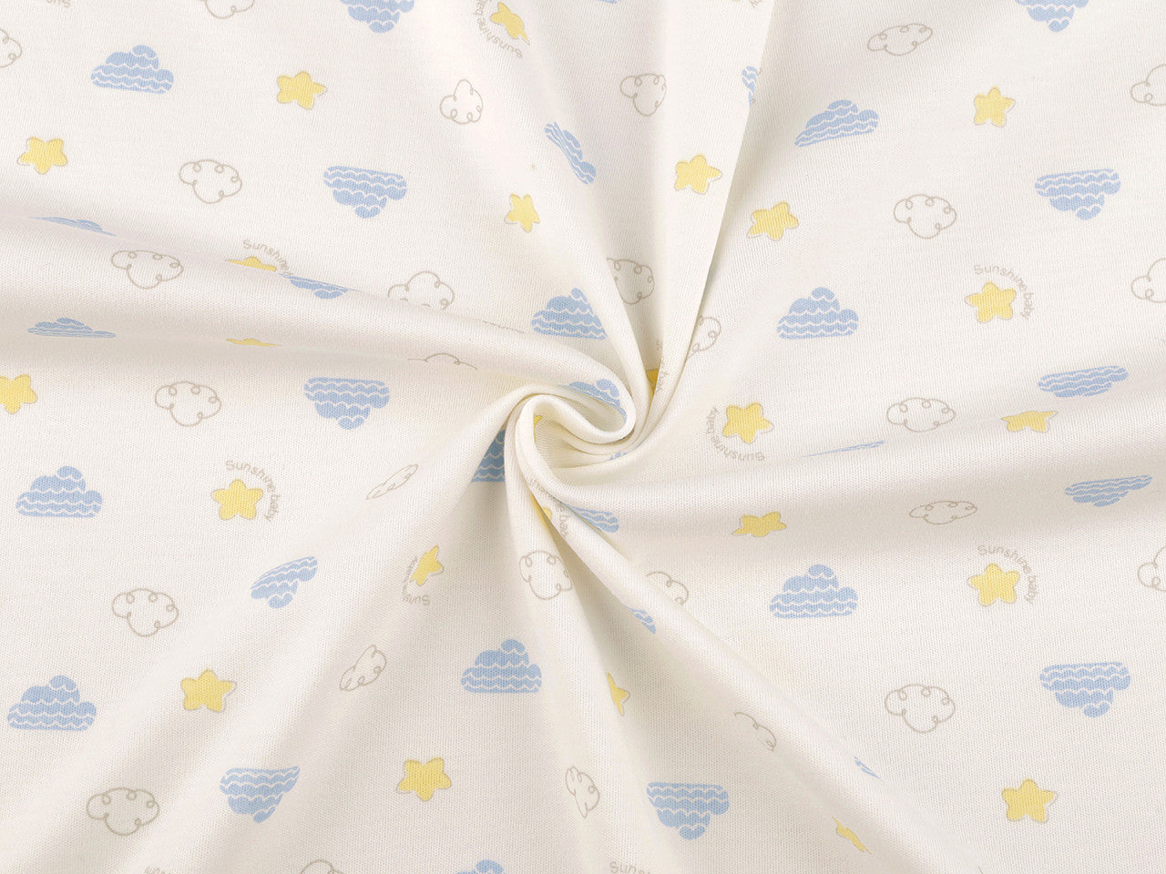 Tricot de coton, Nuages, largeur 200 cm