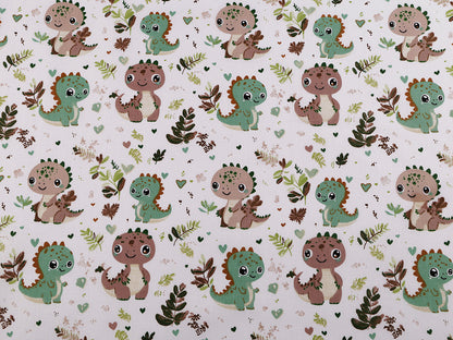 Cretonne coton oekotex Dinosaures