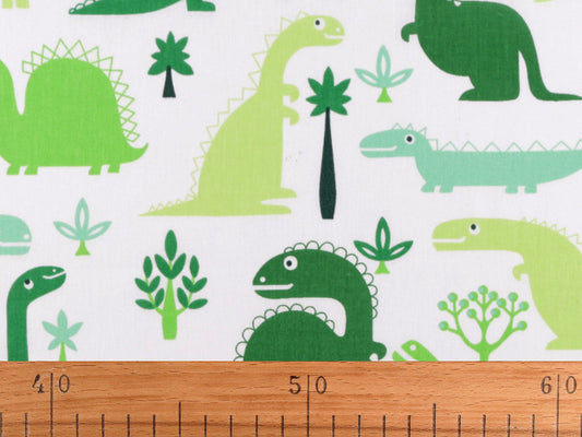 Popeline coton oekotex Dinosaures