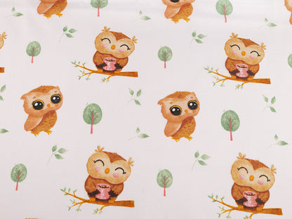 Cretonne coton oekotex Chouettes