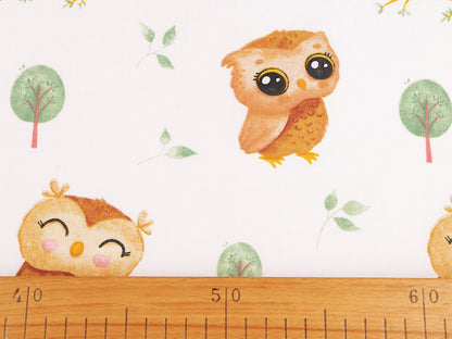 Cretonne coton oekotex Chouettes