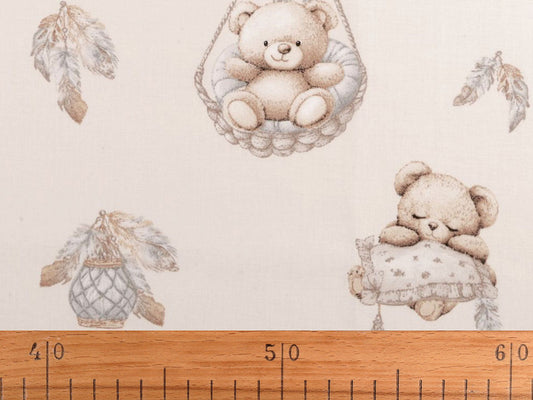 Popeline coton oekotex  Ours en peluche