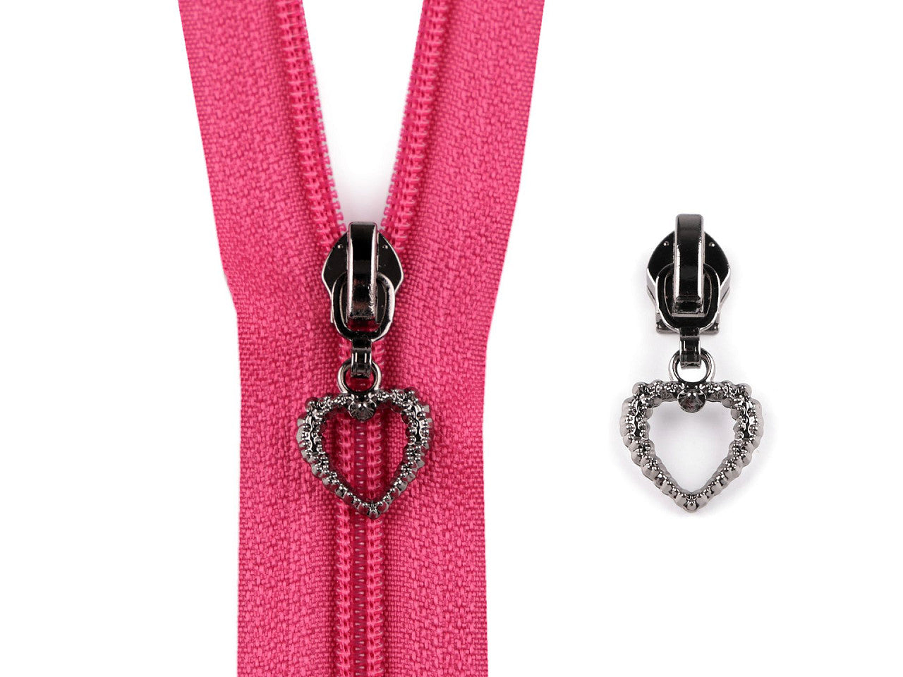 Curseur pour FAG  en nylon, N<sup>o</sup> 7, Cœur - 20pc