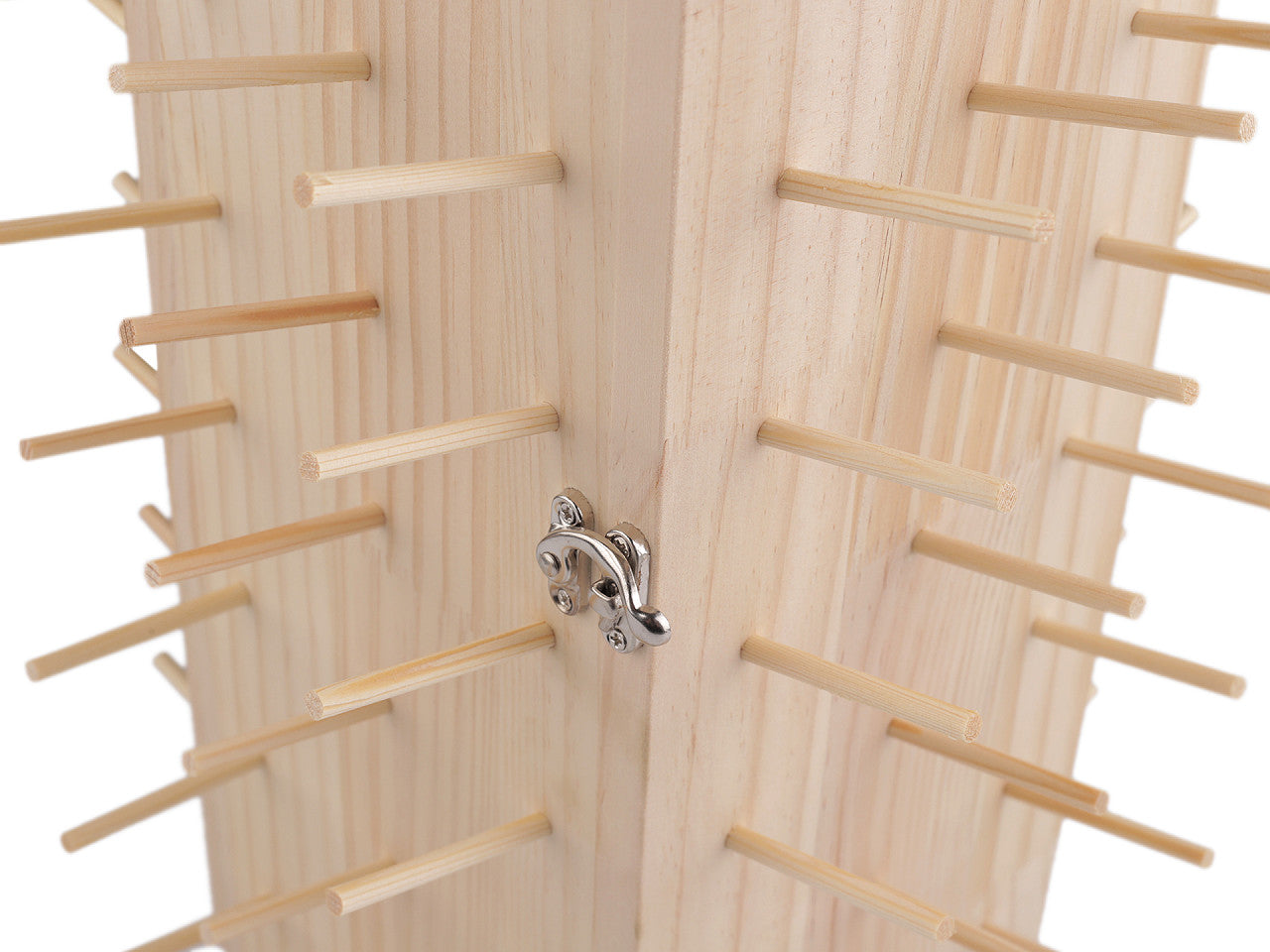 Présentoir en bois pour fils, rotatif, avec espace de rangement, hauteur 44 cm