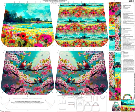 Panneau toile pour sac cabas - 23043