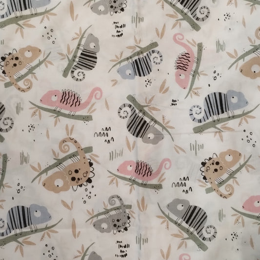 Coupon 100% coton oekotex env. 100x150cm chaméléons (1)