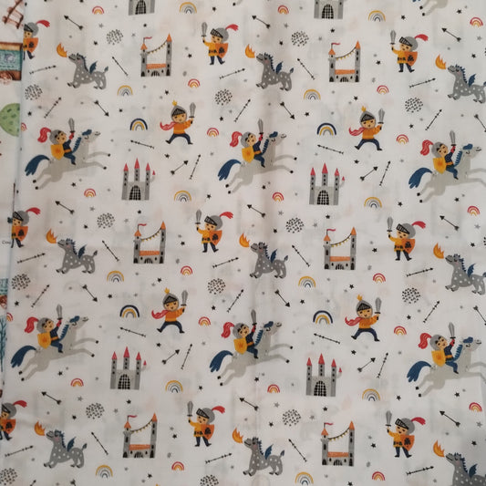 Coupon 100% coton oekotex env. 100x150cm chevaliers