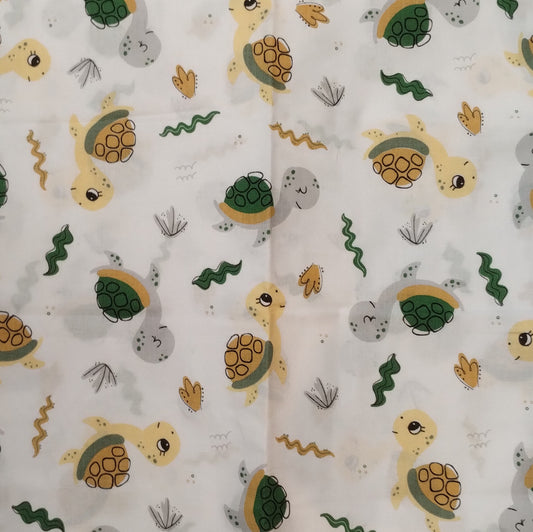 Coupon 100% coton oekotex env. 100x150cm tortues