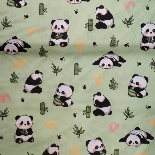 Coupon 100% coton oekotex env. 100x150cm pandas