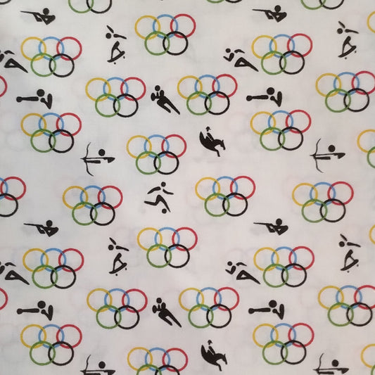 Coupon 100% coton oekotex env. 100x150cm jeux olympiques