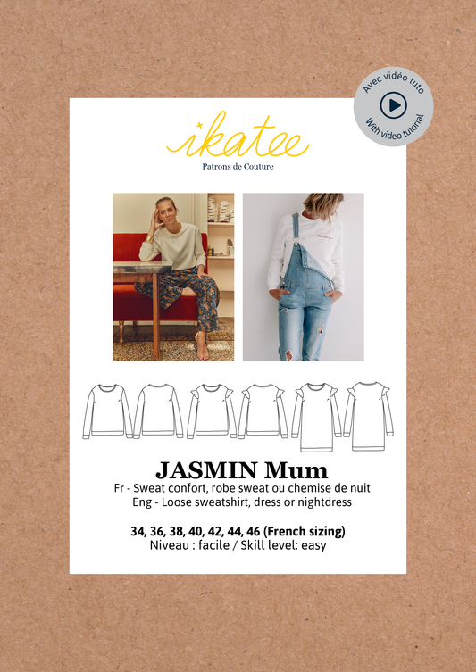 Patron sweat et robe femme JASMIN MUM pochette IKATEE