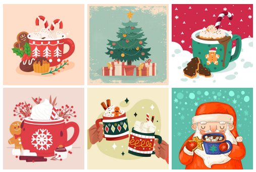 Panneau 6 motifs 37x37cm NOEL 62994