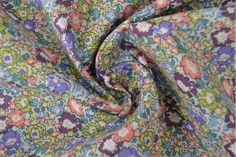 Popeline coton fleuries Oekotex