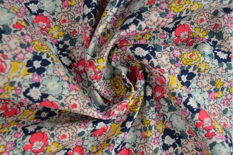 Popeline coton fleuries Oekotex
