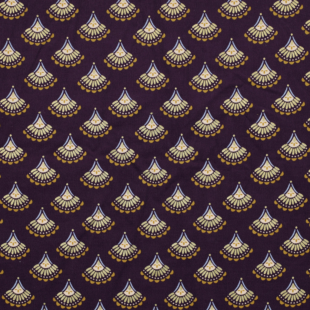 Velours milleraies Glitter Bohemian POPPY (oekotex)