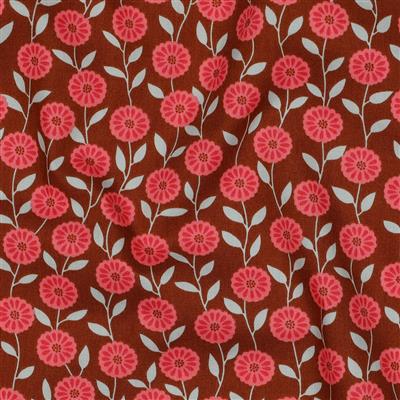 Popeline flowers and checks POPPY (oekotex)