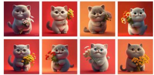 Panneau 8 motifs 13x13 cm Chats