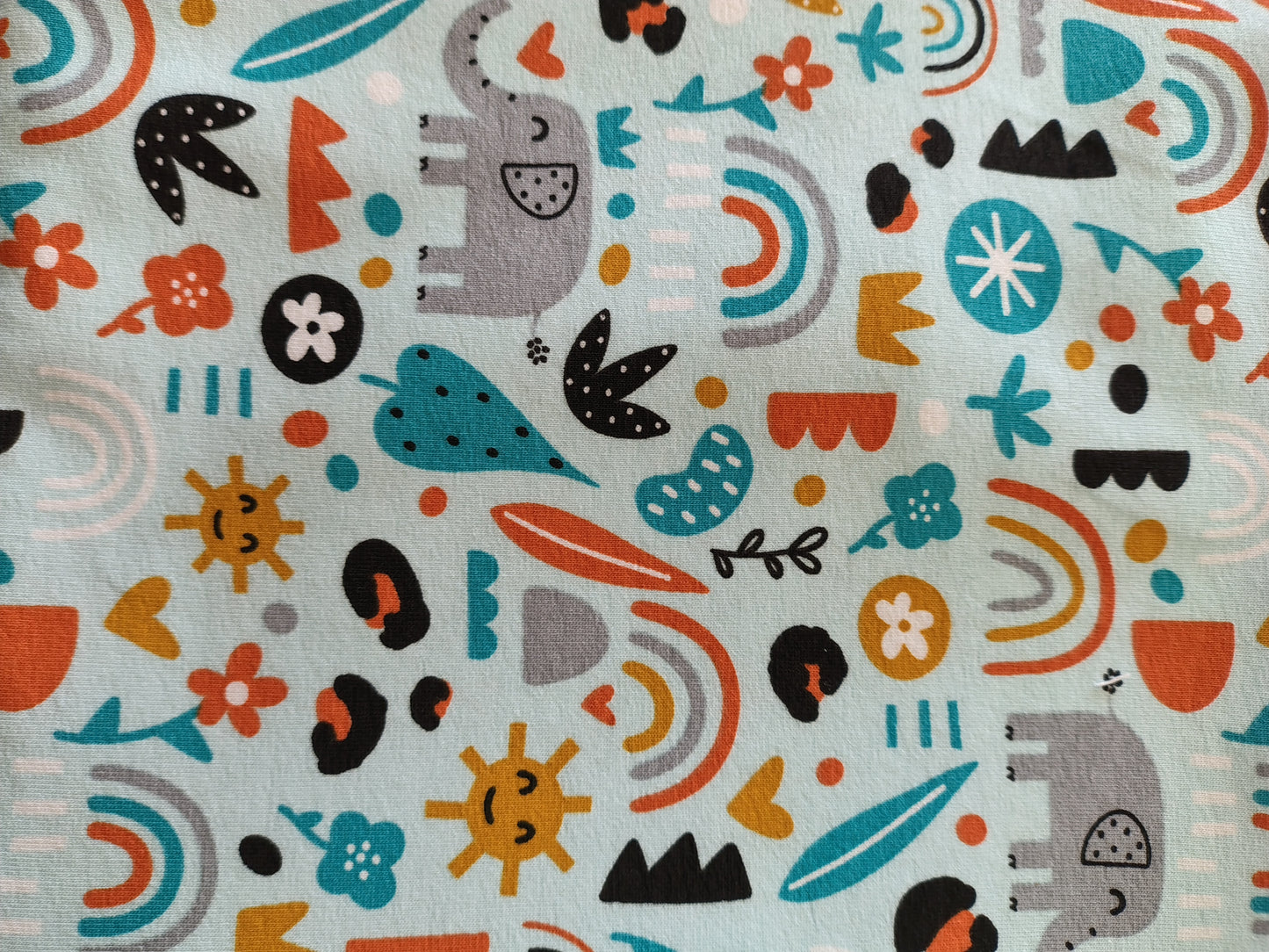 Coupon jersey Coton 95%  motifs enfants naifs 200x150cm