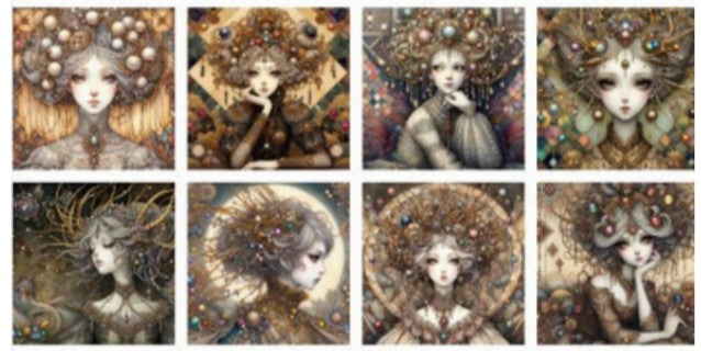 Panneau 8 motifs 13x13 cm Fées