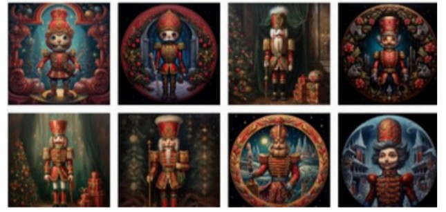 Panneau 8 motifs 13x13 cm Casse-noisette