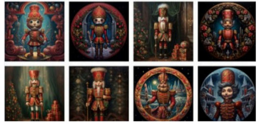 Panneau 8 motifs 13x13 cm Casse-noisette